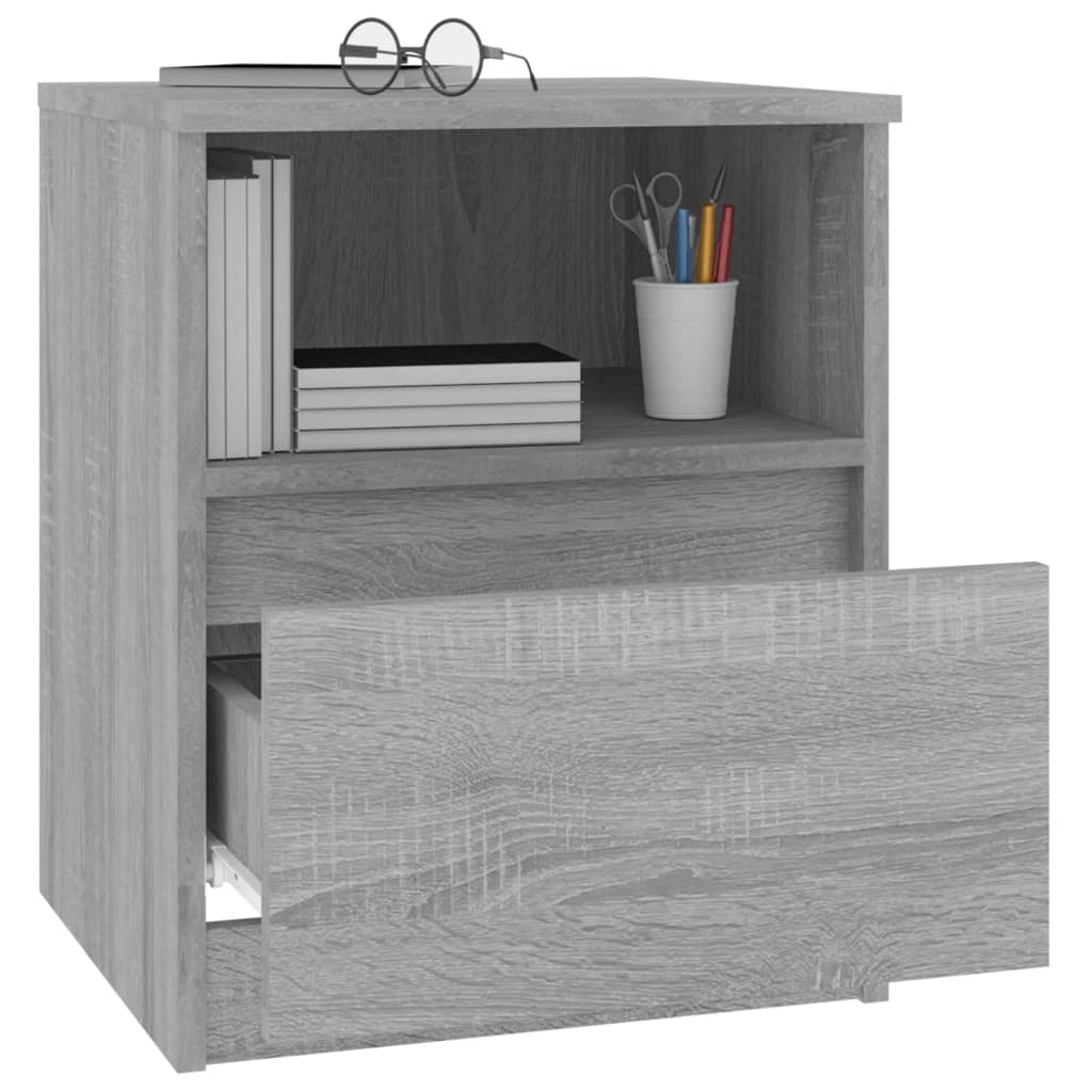 Comodini 2 pz Grigio Sonoma 40x40x50 cm in Legno Multistrato