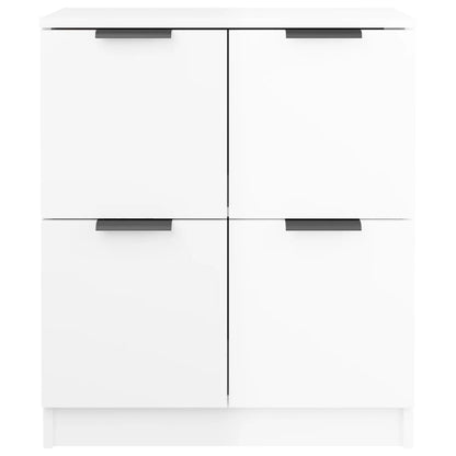 Credenza Bianco Lucido 60x30x70 cm in Legno Multistrato