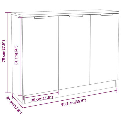 Credenza Rovere Sonoma 90,5x30x70 cm in Legno Multistrato - homemem39