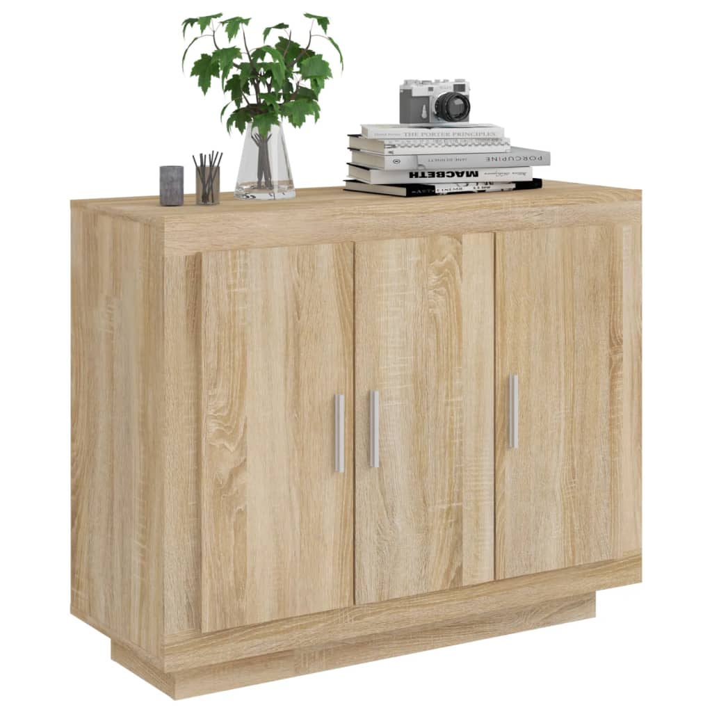 Credenza Rovere Sonoma 92x35x75 cm in Legno Multistrato