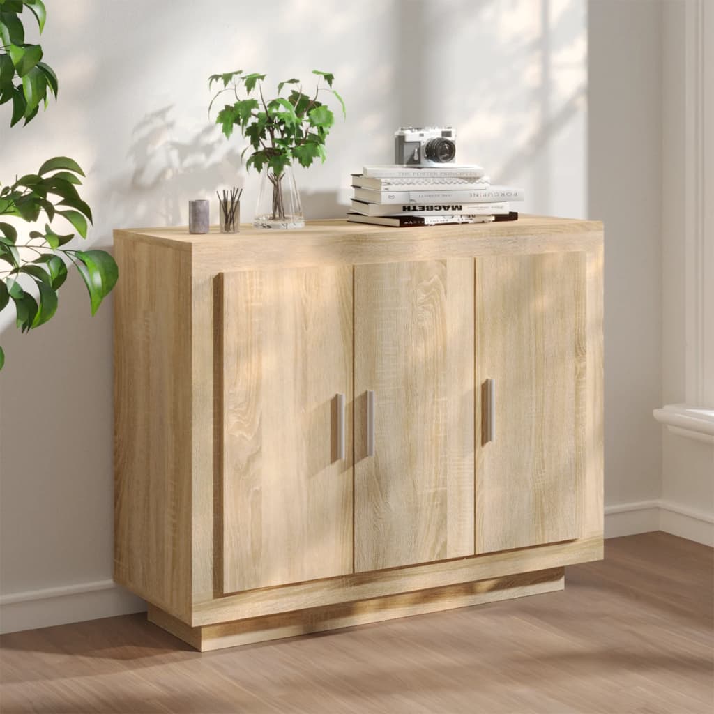 Credenza Rovere Sonoma 92x35x75 cm in Legno Multistrato - homemem39