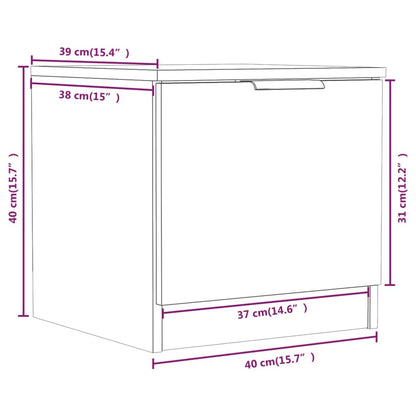 Comodini 2 pz Rovere Marrone 40x39x40 cm