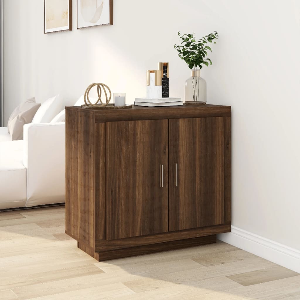 Credenza Rovere Marrone 80x40x75 cm in Legno Multistrato - homemem39