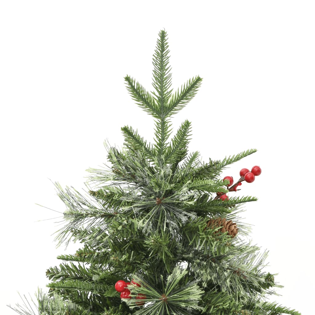 Albero di Natale Preilluminato con Pigne Verde 120 cm PVC e PE - homemem39