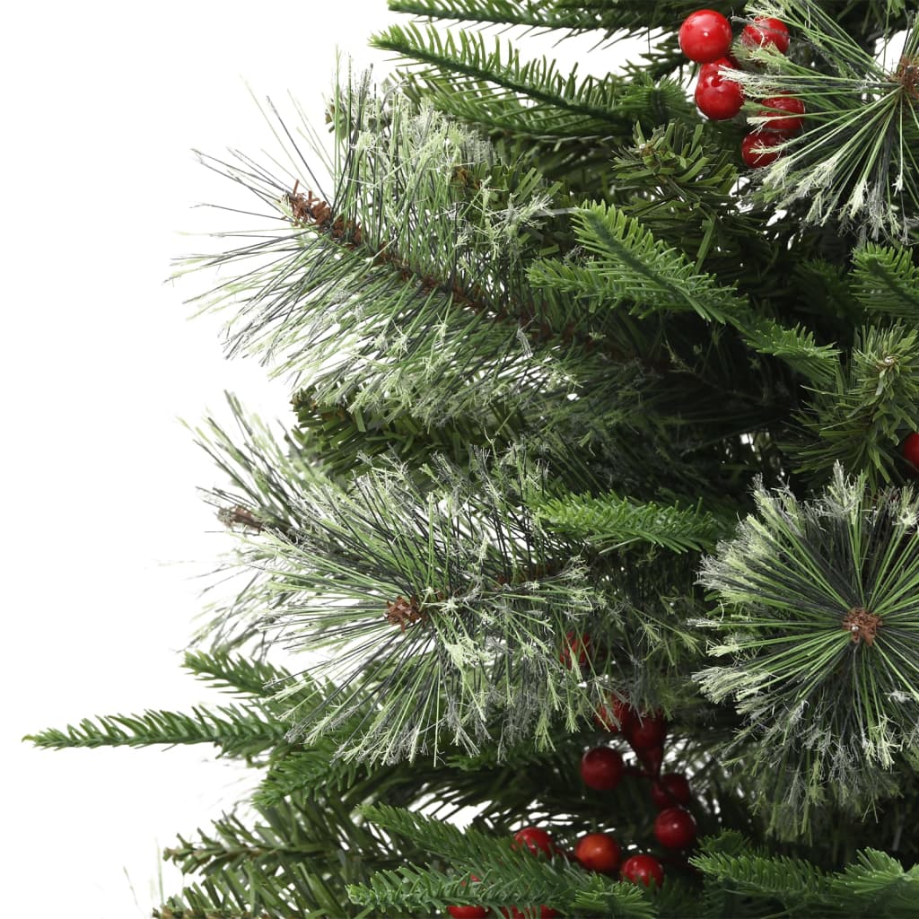 Albero di Natale Preilluminato con Pigne Verde 150 cm PVC e PE - homemem39