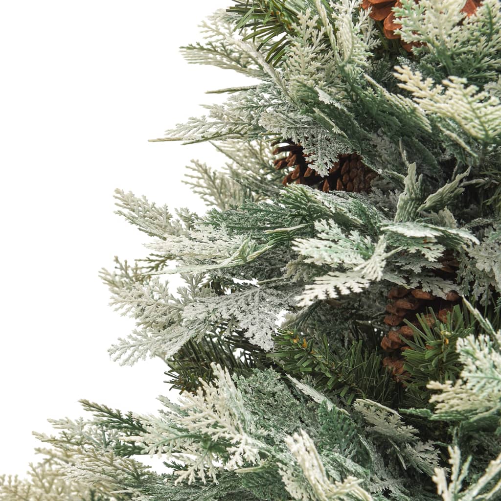 Albero di Natale Preilluminato con Pigne Verde 120 cm PVC e PE