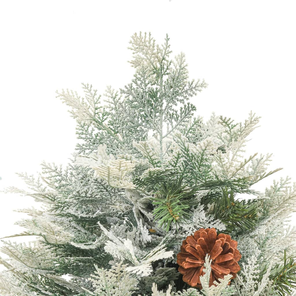 Albero di Natale Preilluminato con Pigne Verde 120 cm PVC e PE - homemem39