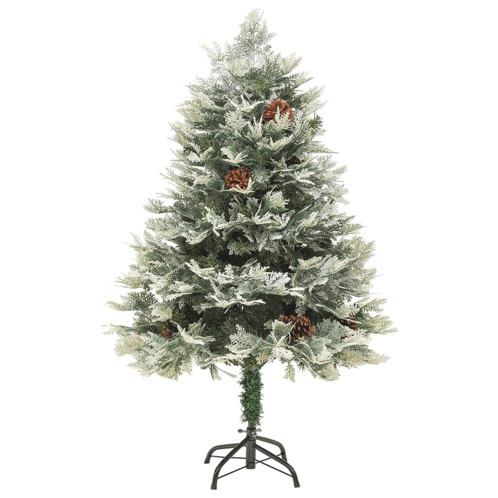 Albero di Natale Preilluminato con Pigne Verde 150 cm PVC e PE - homemem39