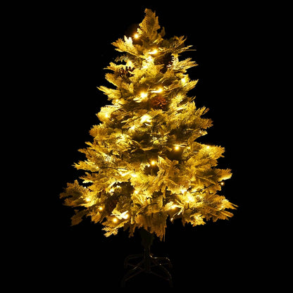 Albero di Natale Preilluminato con Pigne Verde 150 cm PVC e PE - homemem39