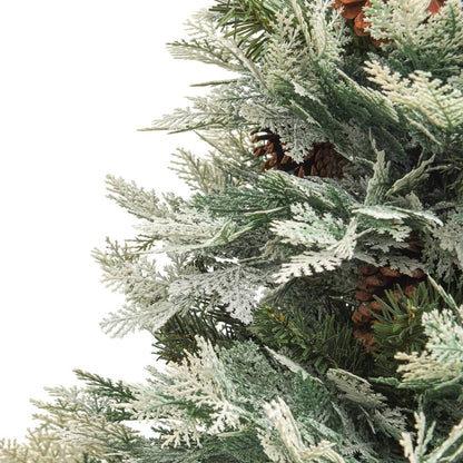 Albero di Natale Preilluminato con Pigne Verde 150 cm PVC e PE - homemem39