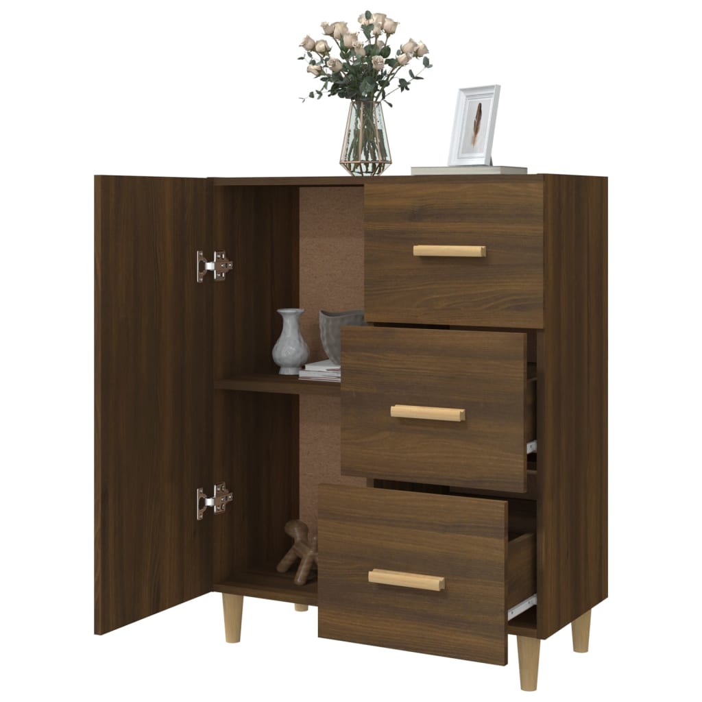 Credenza Rovere Marrone 69,5x34x90 cm in Legno Multistrato