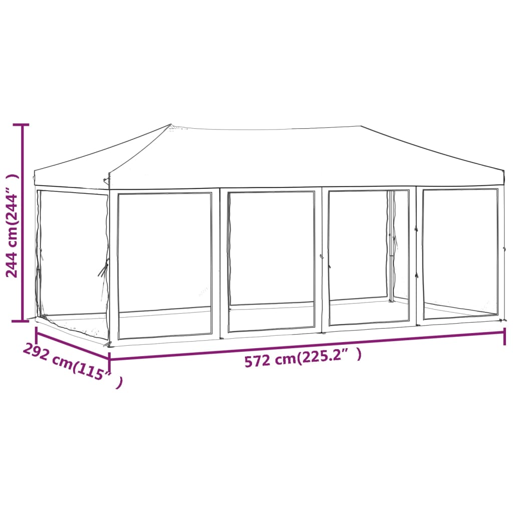 Tenda per Feste Pieghevole con Pareti Laterali Blu 3x6 m - homemem39