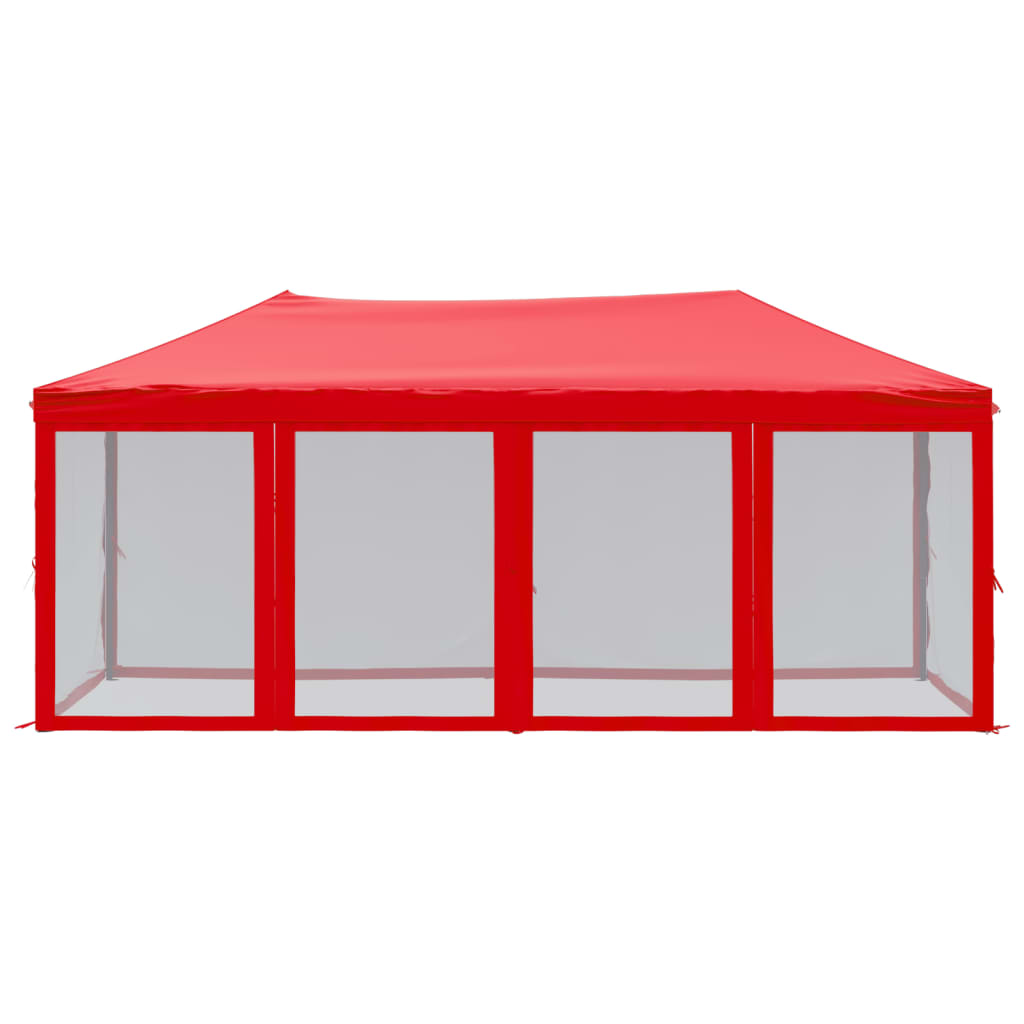 Tenda per Feste Pieghevole con Pareti Laterali Rosso 3x6 m - homemem39