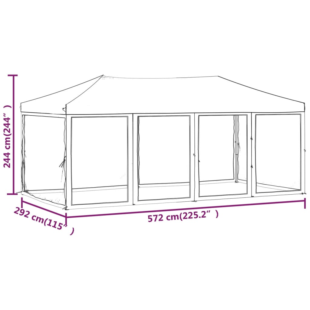 Tenda per Feste Pieghevole con Pareti Laterali Rosso 3x6 m - homemem39