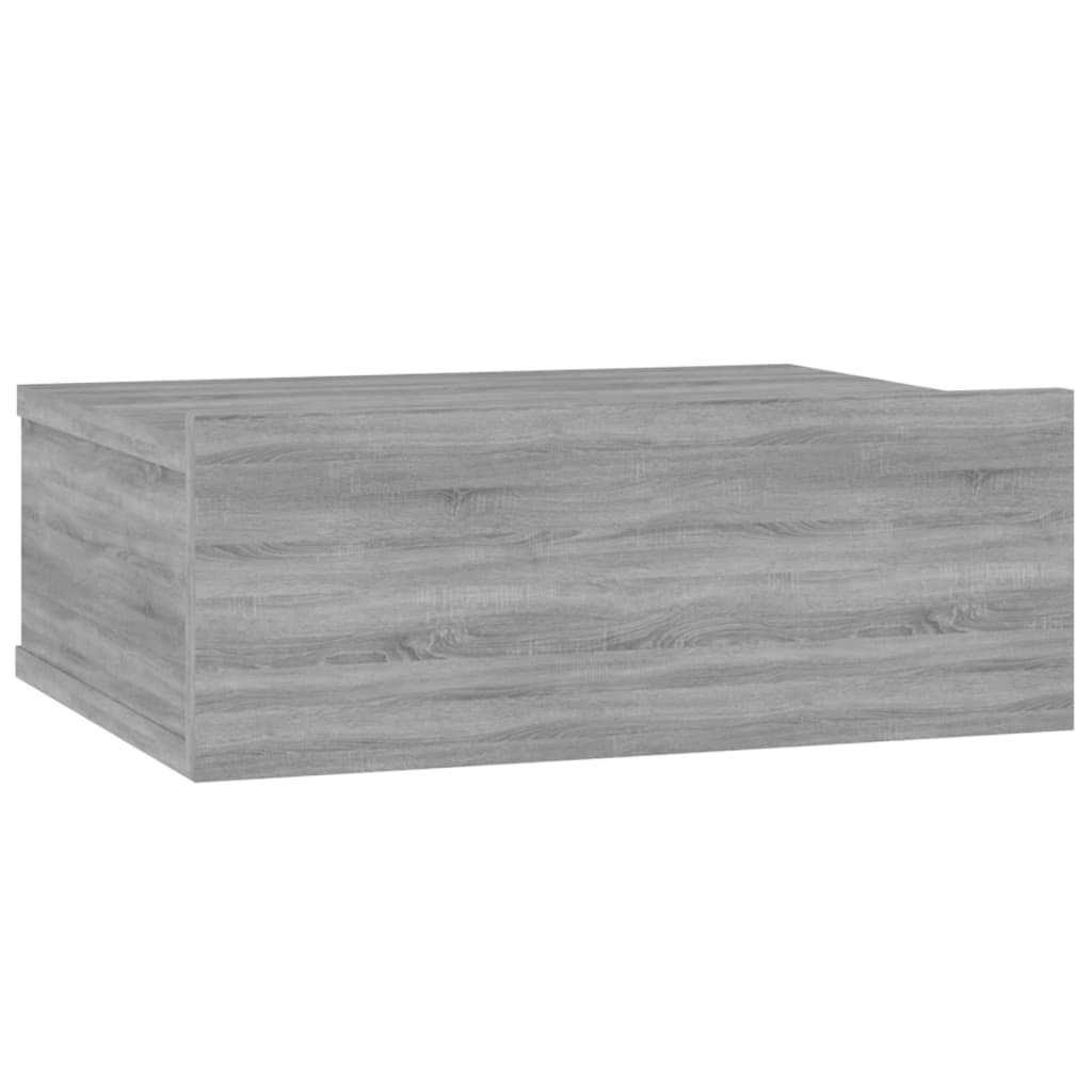 Comodini Pensili Grigio Sonoma 2pz 40x30x15cm Legno Multistrato