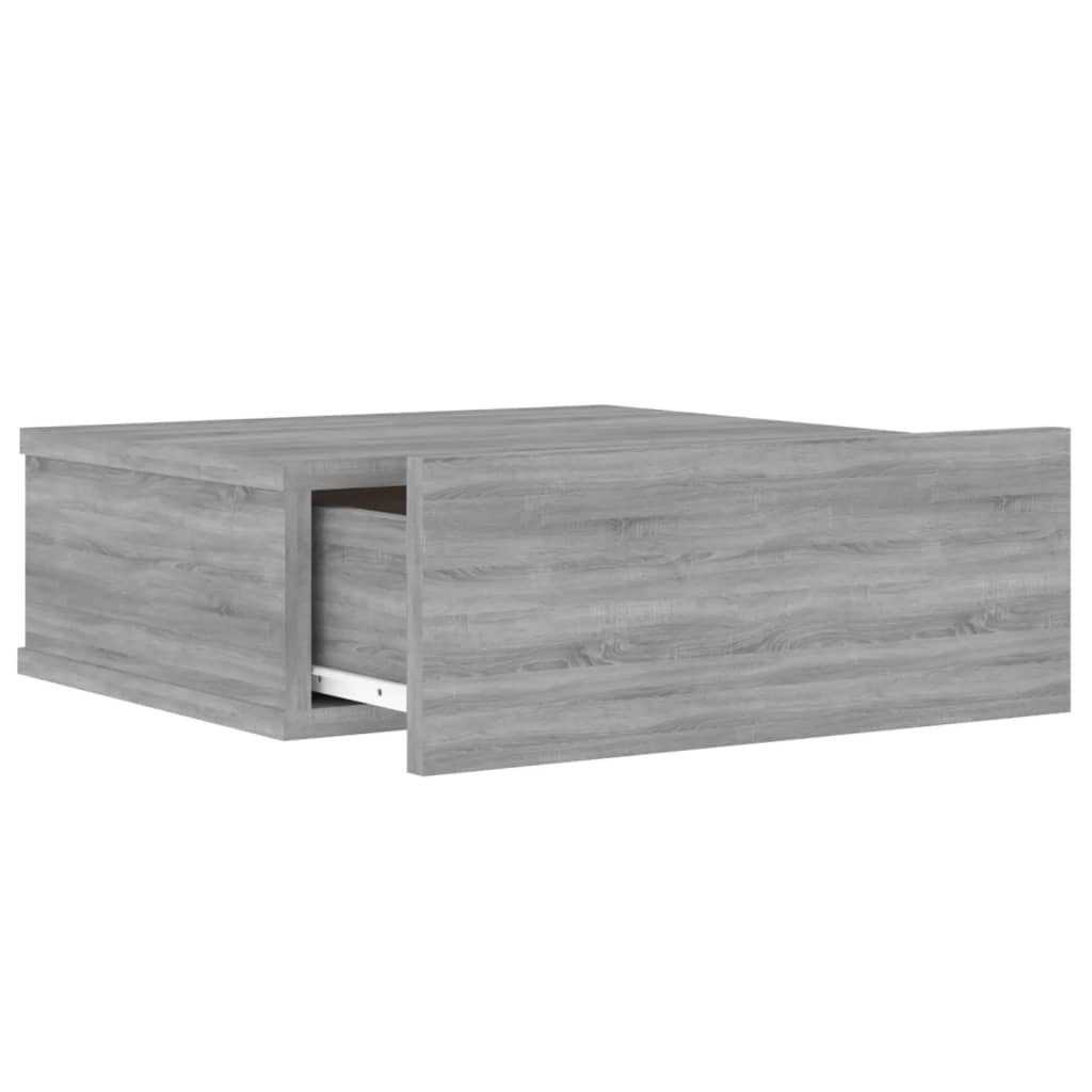 Comodini Pensili Grigio Sonoma 2pz 40x30x15cm Legno Multistrato