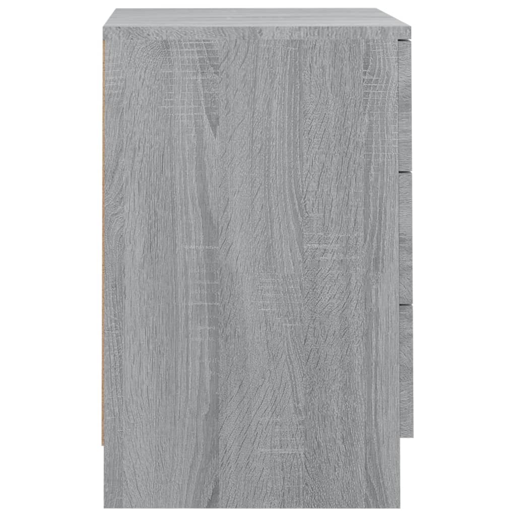 Comodino Grigio Sonoma 38x35x56 cm in Legno Multistrato