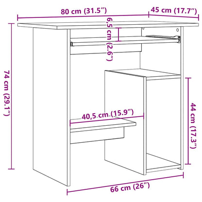 Scrivania Grigio Sonoma 80x45x74 cm in Legno Multistrato - homemem39