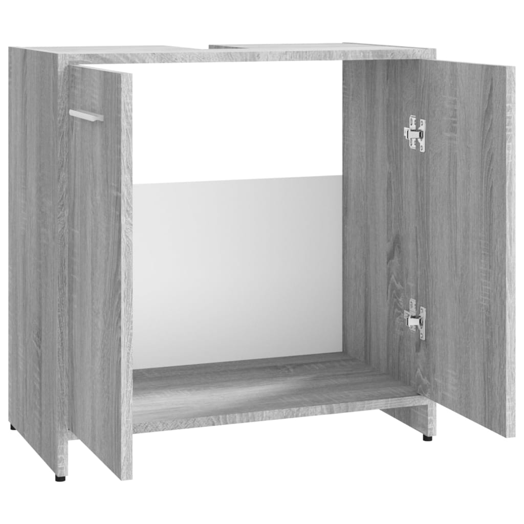 Armadietto Bagno Grigio Sonoma 60x33x60 cm in Legno Multistrato - homemem39