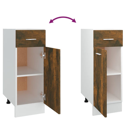 Mobile con Cassetto Rovere Fumo 30x46x81,5 cm Legno Multistrato - homemem39