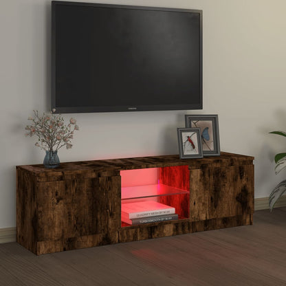 Mobile Porta TV con Luci LED Rovere Fumo 120x30x35,5 cm - homemem39