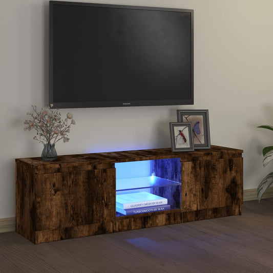 Mobile Porta TV con Luci LED Rovere Fumo 120x30x35,5 cm - homemem39