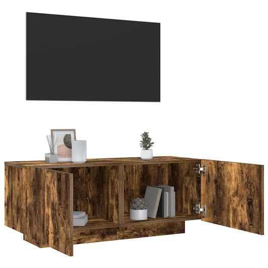 Mobile TV Rovere Fumo 100x35x40 cm in Legno Multistrato - homemem39