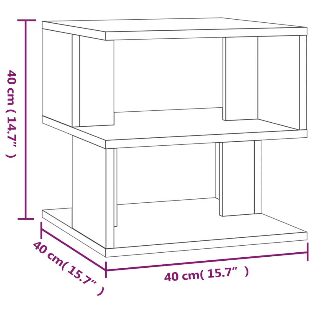 Tavolino Grigio Sonoma 40x40x40 cm in Legno Multistrato - homemem39