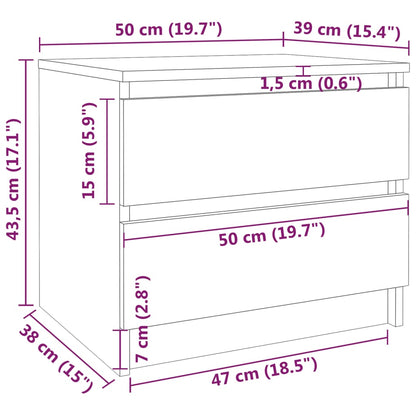 Comodini Grigio Sonoma 2 pz 50x39x43,5 cm in Legno Multistrato - homemem39