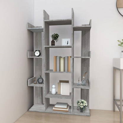 Libreria Grigio Sonoma 86x25,5x140 cm in Legno Multistrato