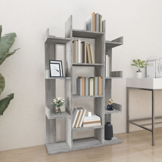 Libreria Grigio Sonoma 86x25,5x140 cm in Legno Multistrato