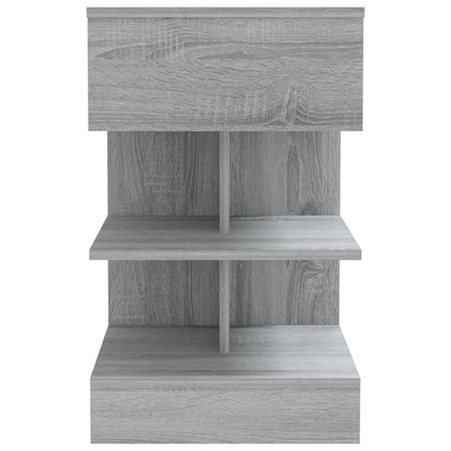 Comodino Grigio Sonoma 40x35x65 cm in Legno Multistrato