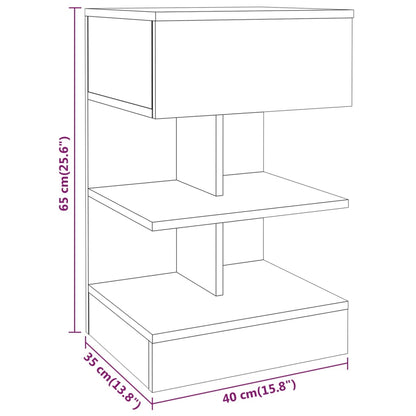 Comodino Grigio Sonoma 40x35x65 cm in Legno Multistrato