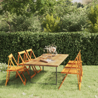 Sedie da Giardino Pieghevoli 6 pz in Legno Massello di Acacia