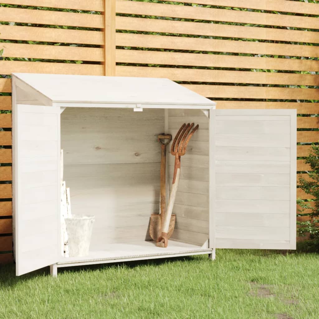 Capanno da Giardino Bianco 102x52x112cm Legno Massello di Abete - homemem39