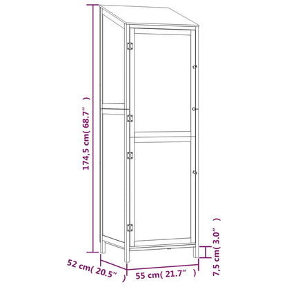 Capanno Giardino Antracite 55x52x174,5 cm Legno Massello Abete - homemem39