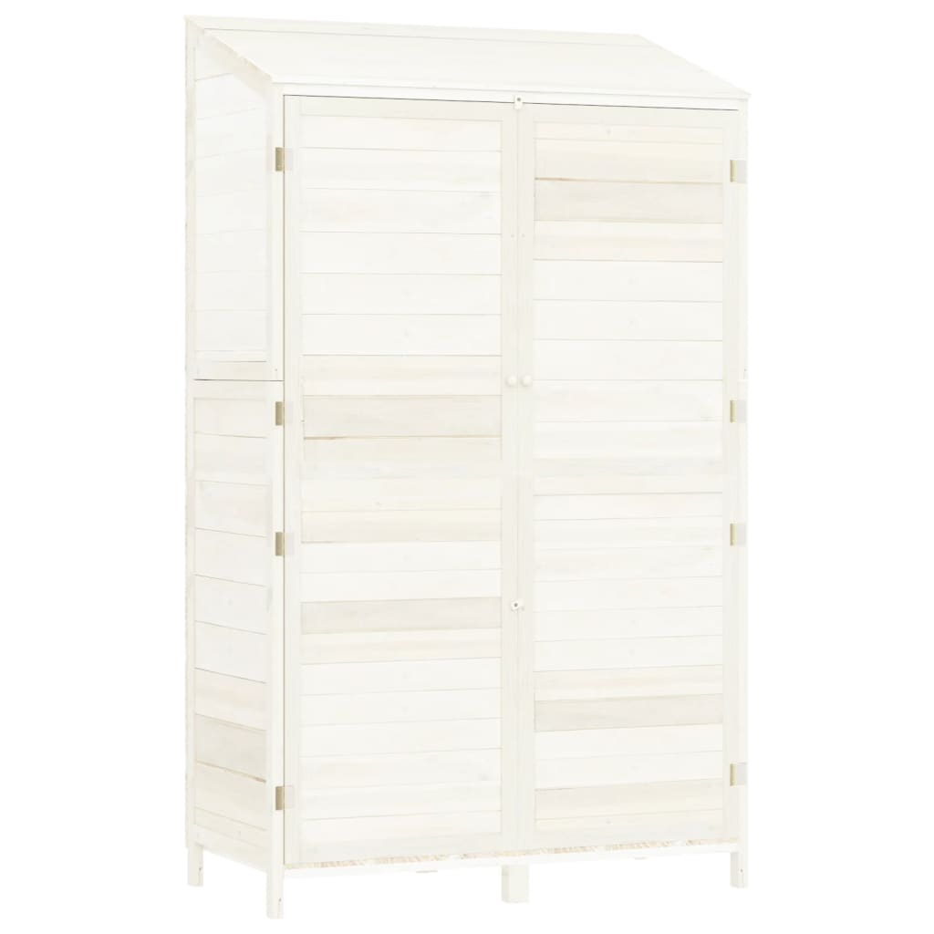 Capanno da Giardino Bianco 102x52x174,5 cm Legno Massello Abete - homemem39