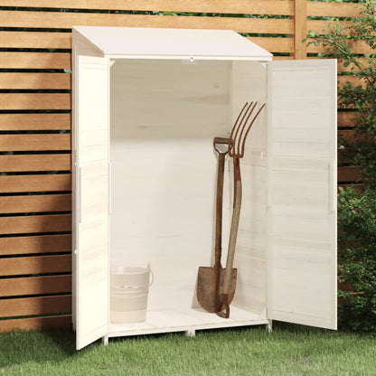 Capanno da Giardino Bianco 102x52x174,5 cm Legno Massello Abete - homemem39