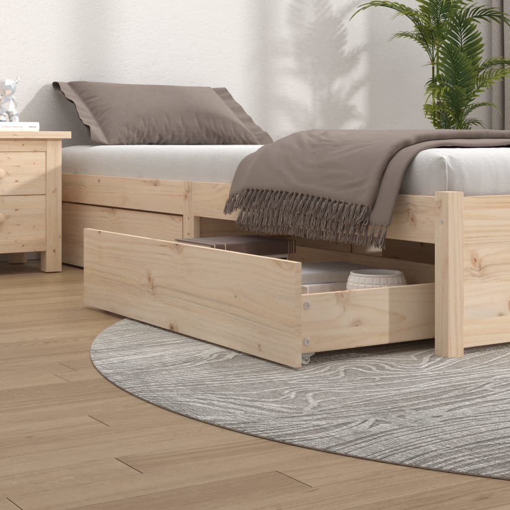 Cassettoni da Letto 4 pz in Legno Massello di Pino