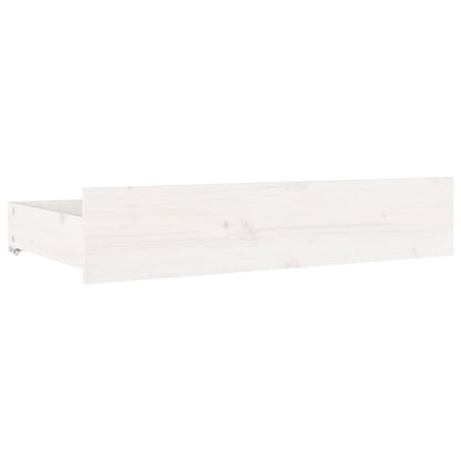 Cassettoni da Letto 4 pz in Legno Massello di Pino Bianco