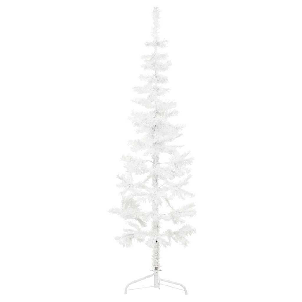 Albero Natale Artificiale Sottile a Metà Supporto Bianco 150 cm - homemem39