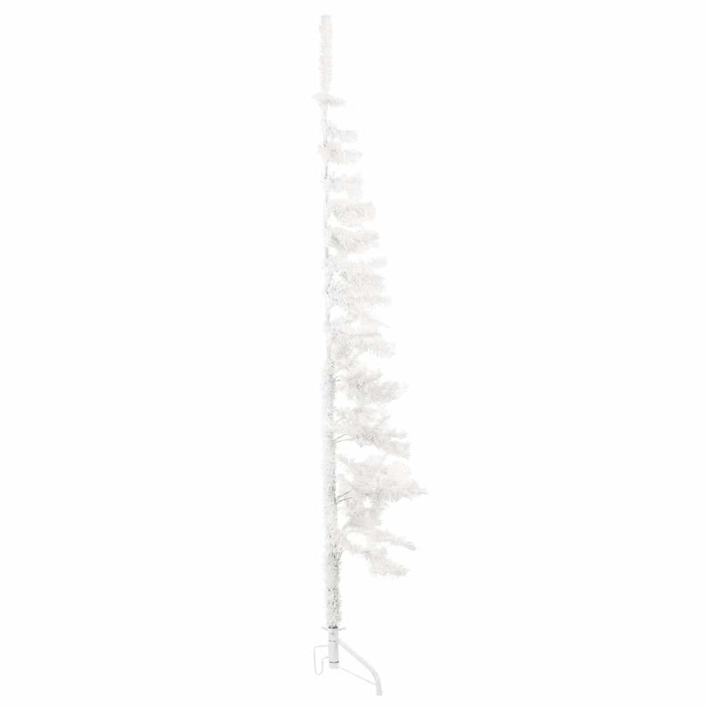 Albero Natale Artificiale Sottile a Metà Supporto Bianco 150 cm