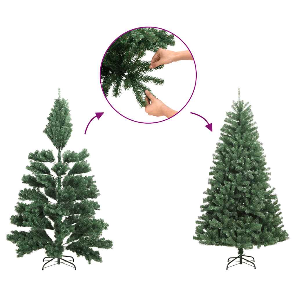 Albero Natale Artificiale Sottile a Metà Supporto Bianco 150 cm