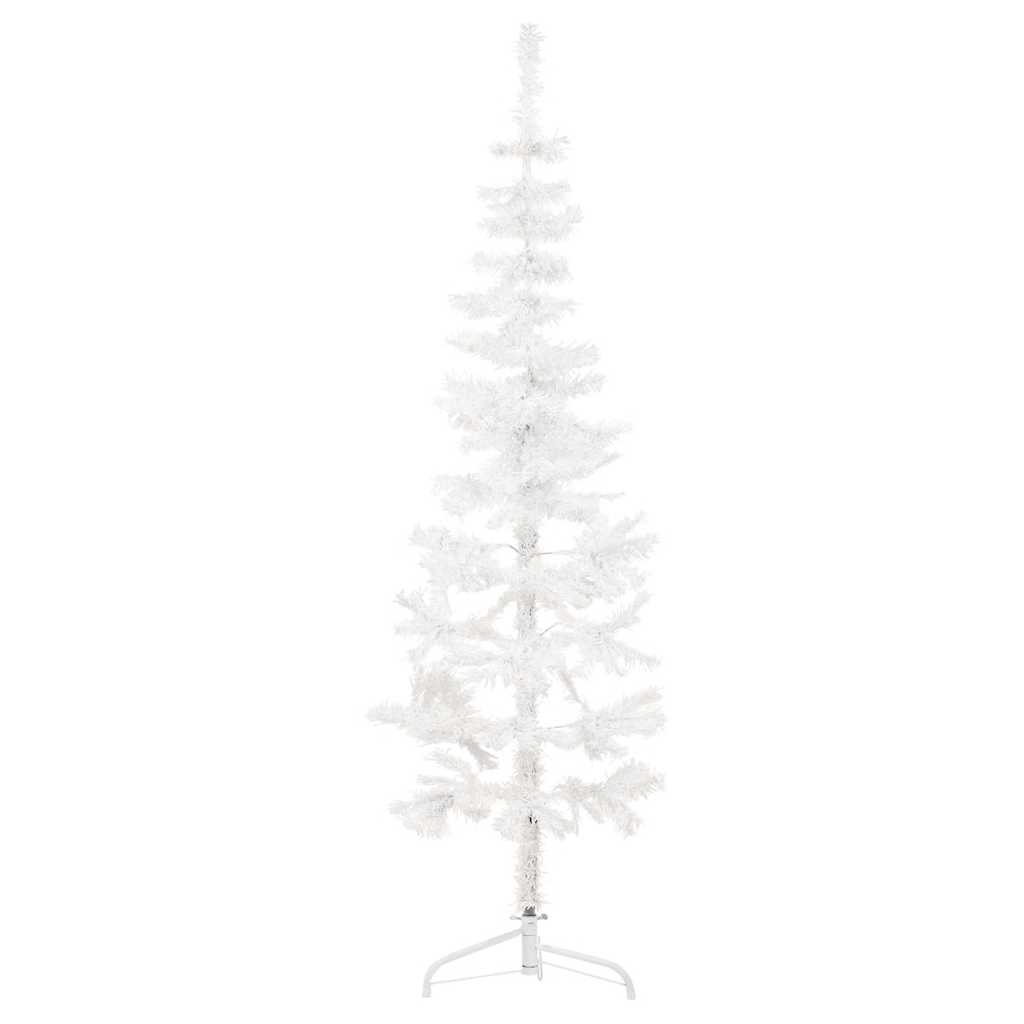 Albero Natale Artificiale Sottile a Metà Supporto Bianco 180 cm - homemem39