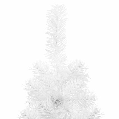 Albero Natale Artificiale Sottile a Metà Supporto Bianco 210 cm