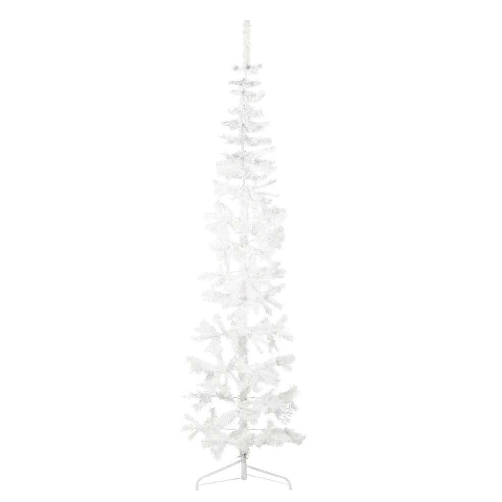 Albero Natale Artificiale Sottile a Metà Supporto Bianco 240 cm