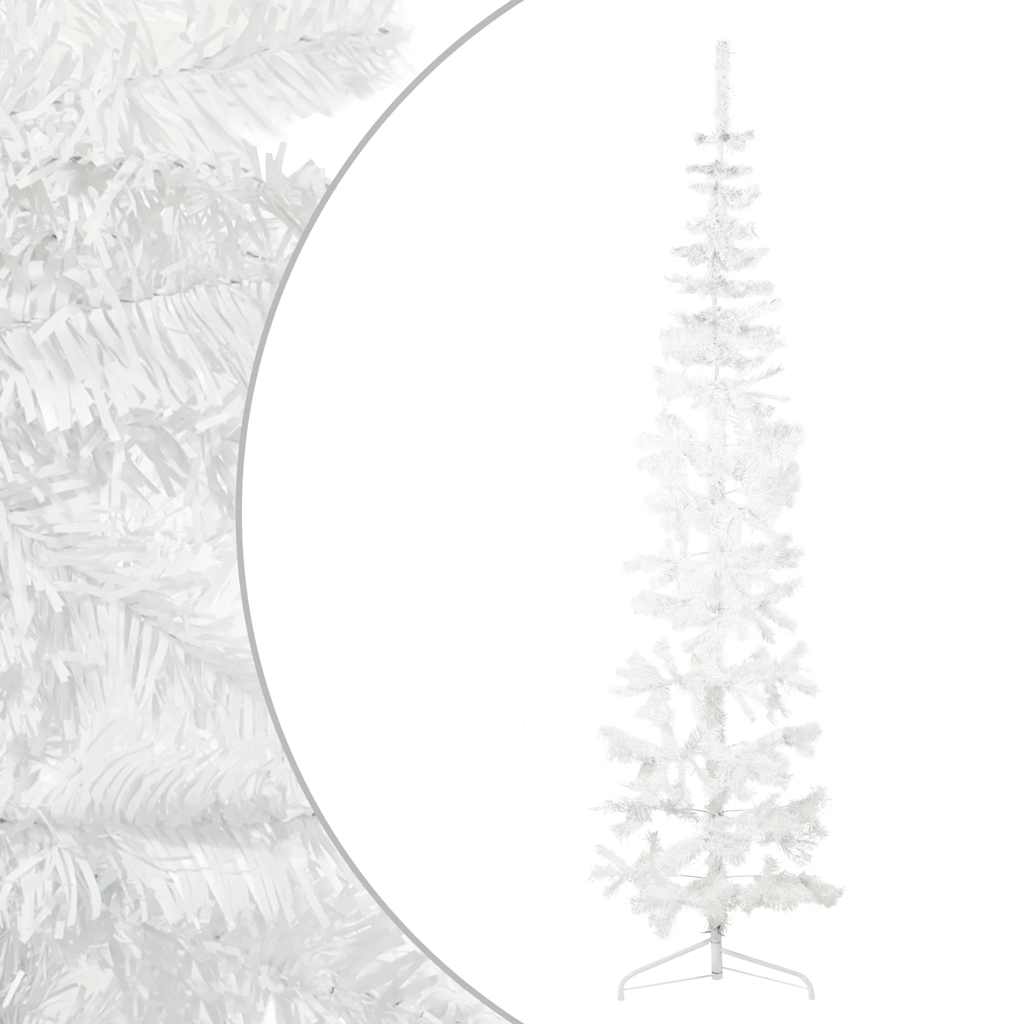 Albero Natale Artificiale Sottile a Metà Supporto Bianco 240 cm - homemem39