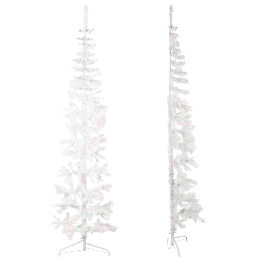 Albero Natale Artificiale Sottile a Metà Supporto Bianco 240 cm - homemem39