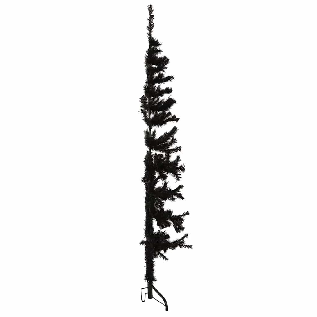 Albero Natale Artificiale Sottile a Metà e Supporto Nero 150 cm - homemem39