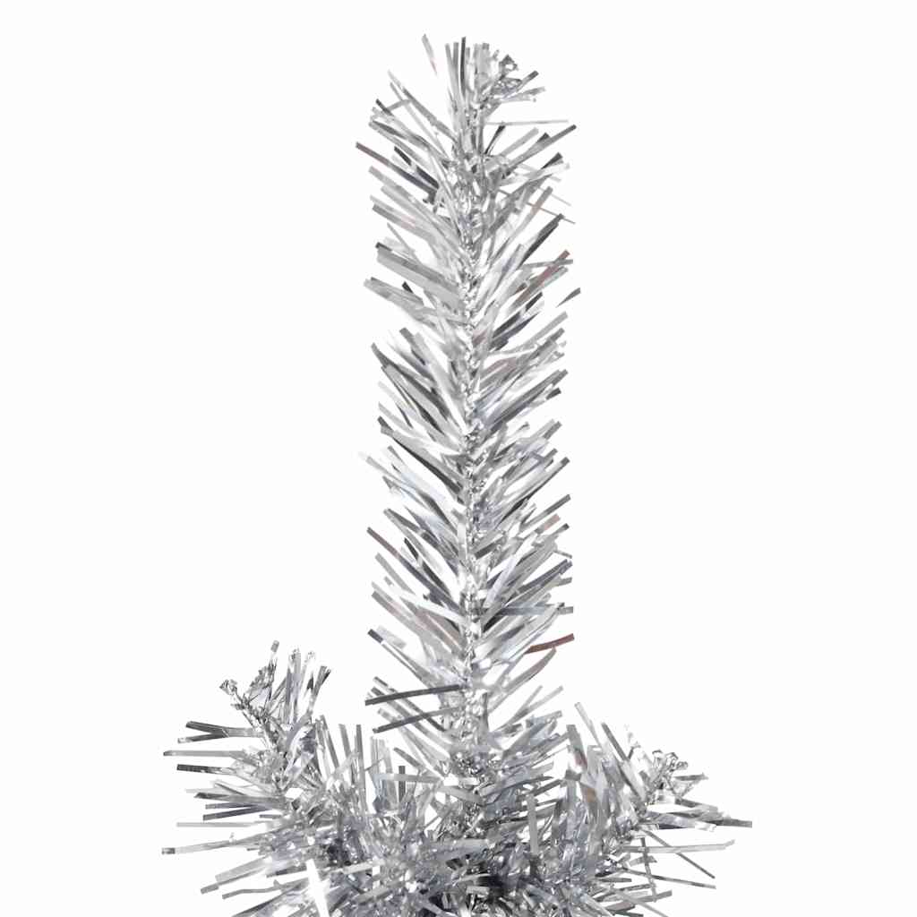 Albero Natale Artificiale Sottile a Metà Supporto Argento 120cm - homemem39